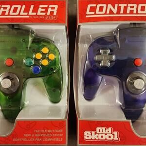 2 N64 Controllers - Jungle Green & Grape Purple (NEW) - Nintendo64 - Funtastic